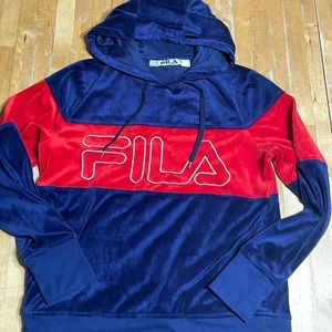Women’s Fila velour pullover hoodie